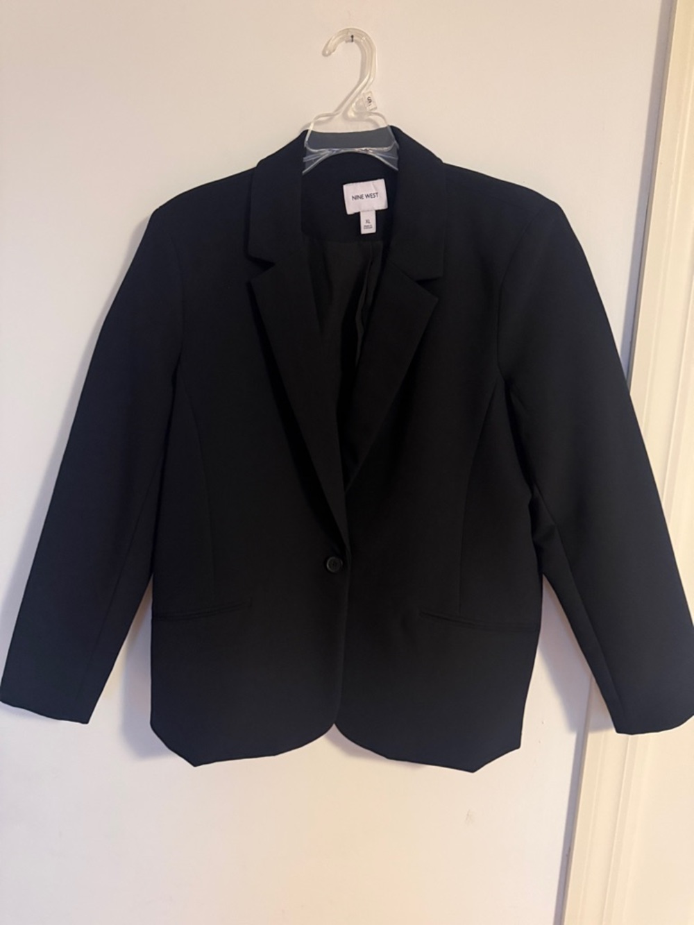 Nine West Women's Black Single-Button Blazer - Tailored Fit XL